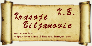 Krasoje Biljanović vizit kartica